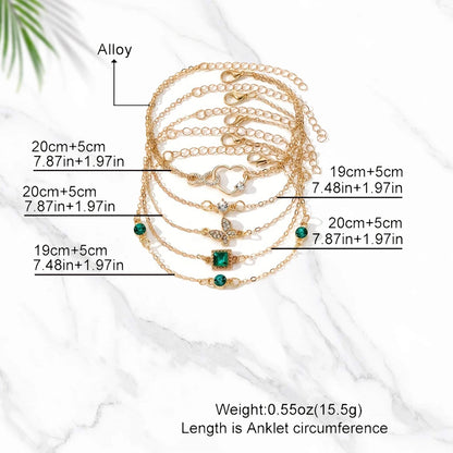 Elegant Emeraudes Bracelet dorée