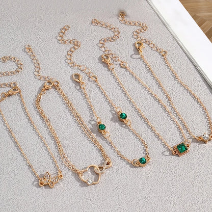 Elegant Emeraudes Bracelet dorée