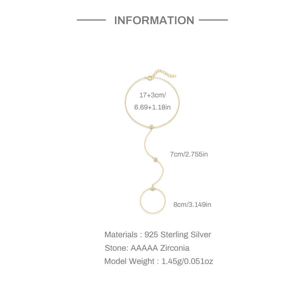 Chaîne de Main Élégance Argentée