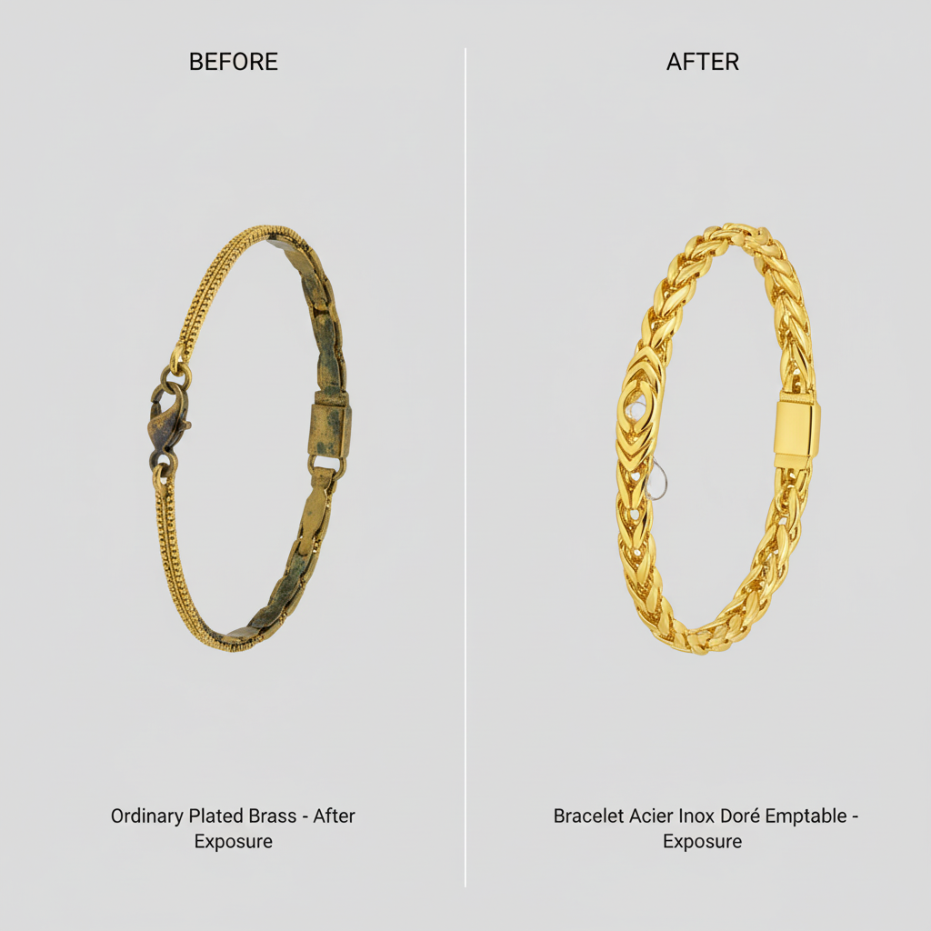 Non Tarnish Stainless Steel Bracelet Stackable for Women, Thin Herribone Chain Bracelet Waterproof Gold Plated Jewelry